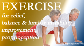 Minster Chiropractic Center instructs low back pain sufferers simple exercises that address lumbar spine instability. 