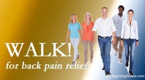 Minster Chiropractic Center urges Minster back pain sufferers to walk to ease back pain and related pain.