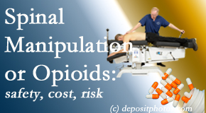 Minster Chiropractic Center presents new comparison studies of the safety, cost, and effectiveness in reducing the risk of further care of chronic low back pain: opioid vs spinal manipulation treatments.