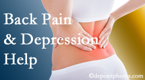 Minster depression related to chronic back pain often resolves with our chiropractic treatment plan’s Cox® Technic Flexion Distraction and Decompression.