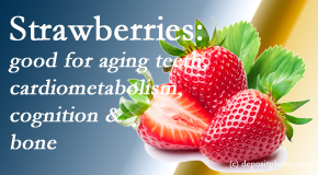 Minster Chiropractic Center shares recent studies about the benefits of strawberries for aging teeth, bone, cognition and cardiometabolism.
