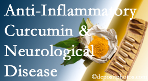 Minster Chiropractic Center presents recent findings on the benefit of curcumin on inflammation reduction and even neurological disease containment.