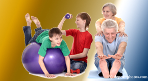 Minster exercise image of young and older people as part of chiropractic plan
