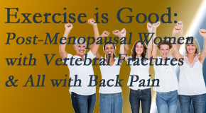 Minster Chiropractic Center promotes simple yet enjoyable exercises for post-menopausal women with vertebral fractures and back pain sufferers. 