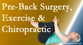 Minster Chiropractic Center offers beneficial pre-back surgery chiropractic care and exercise to physically prepare for and possibly avoid back surgery.