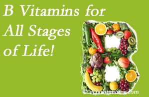 Minster Chiropractic Center suggests a check of your B vitamin status for overall health throughout life.